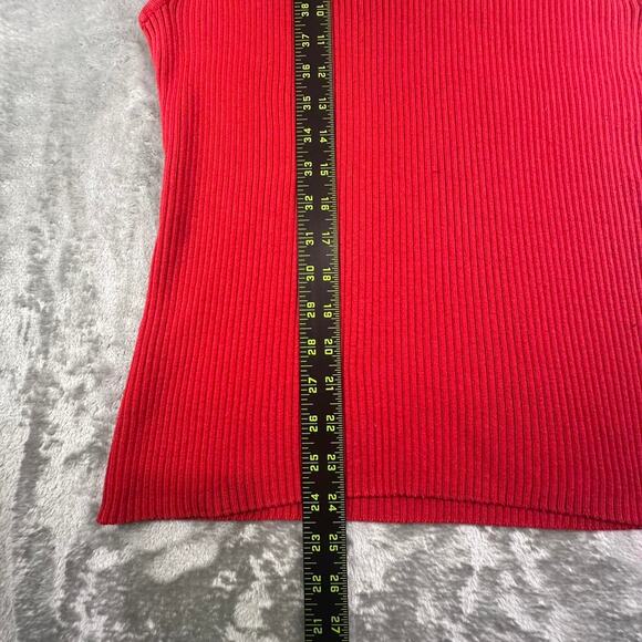Chico’s Red Ribbed Turtleneck Sweater Tank - Picture 4 of 5